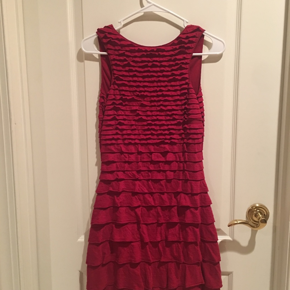Max Studio Nordstrom Rack Red Ruffle Dress Size XS - Picture 2 of 3